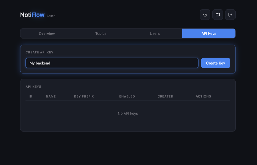 API key name form